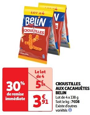 Promoties Croustilles aux cacahuètes belin - Belin - Geldig van 26/03/2024 tot 31/03/2024 bij Auchan