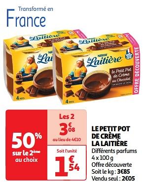 Promotions Le petit pot de crème la laitière - La Laitiere - Valide de 26/03/2024 à 31/03/2024 chez Auchan Ronq