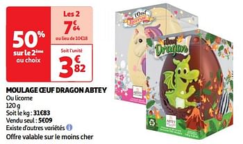 Promoties Moulage oeuf dragon abtey - Abtey - Geldig van 26/03/2024 tot 31/03/2024 bij Auchan