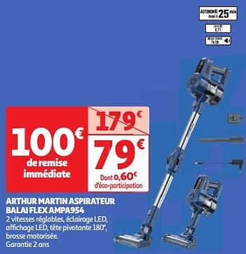 Promotions Arthur martin aspirateur balai flex ampa954 - Arthur Martin - Valide de 26/03/2024 à 31/03/2024 chez Auchan Ronq
