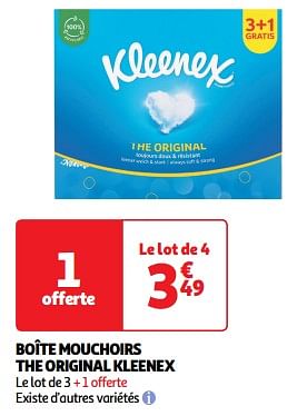 Promoties Boîte mouchoirs the original kleenex - Kleenex - Geldig van 26/03/2024 tot 31/03/2024 bij Auchan