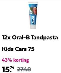 12x oral-b tandpasta kids cars 75-Oral-B