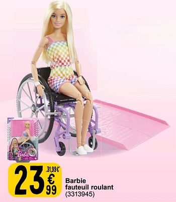Promoties Barbie fauteuil roulant - Mattel - Geldig van 19/03/2024 tot 08/04/2024 bij Cora