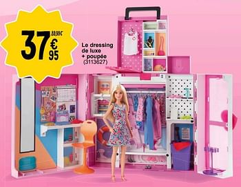 Promoties Le dressing de luxe + poupée - Mattel - Geldig van 19/03/2024 tot 08/04/2024 bij Cora