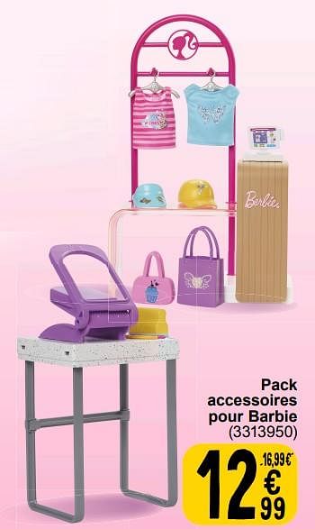 Promoties Pack accessoires pour barbie - Mattel - Geldig van 19/03/2024 tot 08/04/2024 bij Cora