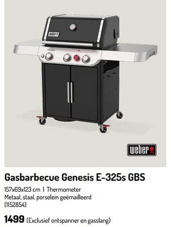 Promoties Gasbarbecue genesis e-325s gbs - Weber - Geldig van 17/02/2024 tot 31/08/2024 bij Oh'Green