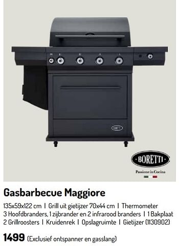 Promotions Gasbarbecue maggiore - Boretti - Valide de 17/02/2024 à 31/08/2024 chez Oh'Green