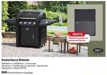 Promoties Gasbarbecue robusto - Boretti - Geldig van 17/02/2024 tot 31/08/2024 bij Oh'Green