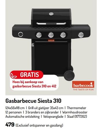 Promotions Gasbarbecue siesta 310 - Barbecook - Valide de 17/02/2024 à 31/08/2024 chez Oh'Green