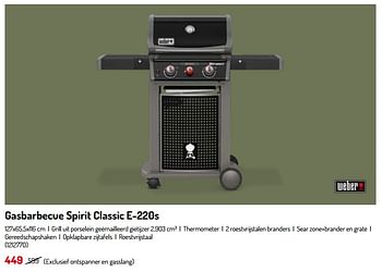 Promoties Gasbarbecue spirit classic e-220s - Weber - Geldig van 17/02/2024 tot 31/08/2024 bij Oh'Green