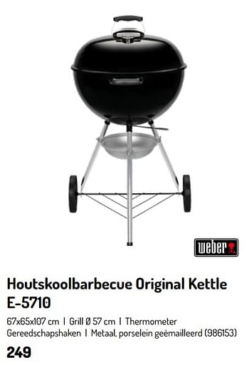 Promotions Houtskoolbarbecue original kettle e-5710 - Weber - Valide de 17/02/2024 à 31/08/2024 chez Oh'Green