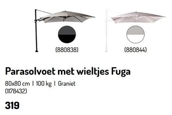 Promoties Parasolvoet met wieltjes fuga - Huismerk - Oh'Green - Geldig van 17/02/2024 tot 31/08/2024 bij Oh'Green