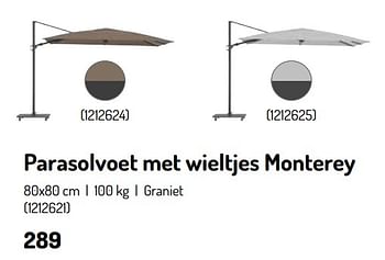 Promoties Parasolvoet met wieltjes monterey - Huismerk - Oh'Green - Geldig van 17/02/2024 tot 31/08/2024 bij Oh'Green