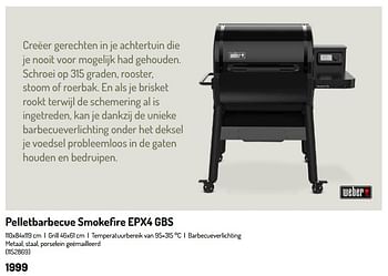 Promoties Pelletbarbecue smokefire epx4 gbs - Weber - Geldig van 17/02/2024 tot 31/08/2024 bij Oh'Green