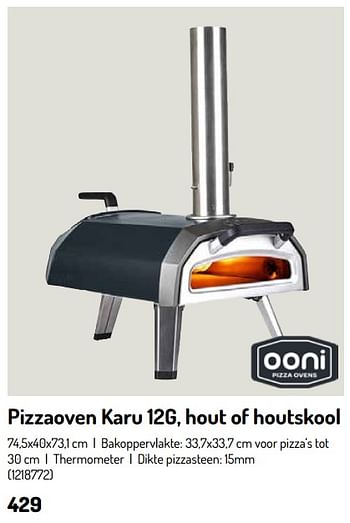 Promotions Pizzaoven karu 12g, hout of houtskool - Ooni Pizza Ovens - Valide de 17/02/2024 à 31/08/2024 chez Oh'Green
