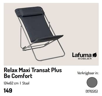 Promotions Relax maxi transat plus be comfort - Lafuma - Valide de 17/02/2024 à 31/08/2024 chez Oh'Green