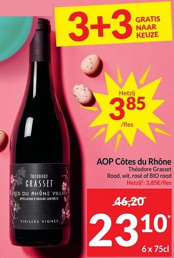 Promotions Aop côtes du rhône théodore grasset rood - Vins rouges - Valide de 26/03/2024 à 01/04/2024 chez Intermarche
