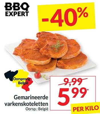 Promoties Gemarineerde varkenskoteletten - Huismerk - Intermarche - Geldig van 26/03/2024 tot 01/04/2024 bij Intermarche