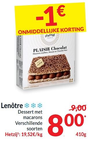 Promoties Lenôtre dessert met macarons - Lenôtre - Geldig van 26/03/2024 tot 01/04/2024 bij Intermarche