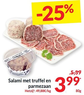 Promoties Salami met truffel en parmezaan - Huismerk - Intermarche - Geldig van 26/03/2024 tot 01/04/2024 bij Intermarche