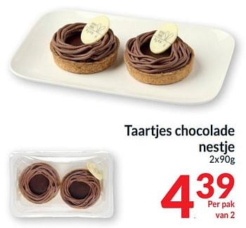 Promotions Taartjes chocolade nestje - Produit maison - Intermarche - Valide de 26/03/2024 à 01/04/2024 chez Intermarche