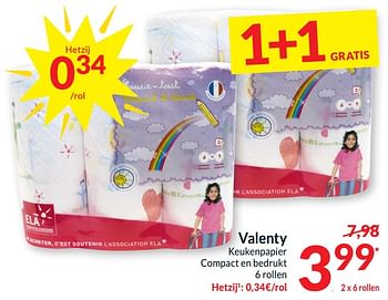 Promotions Valenty keukenpapier compact en bedrukt - Valenty - Valide de 26/03/2024 à 01/04/2024 chez Intermarche