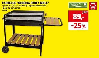 Promotions Barbecue corsica party grill - Garden Plus  - Valide de 20/03/2024 à 31/03/2024 chez Hubo