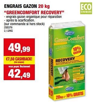 Promotions Engrais gazon greencomfort recovery - Viano - Valide de 20/03/2024 à 31/03/2024 chez Hubo