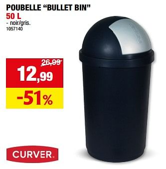 Promotions Poubelle bullet bin - Curver - Valide de 20/03/2024 à 31/03/2024 chez Hubo