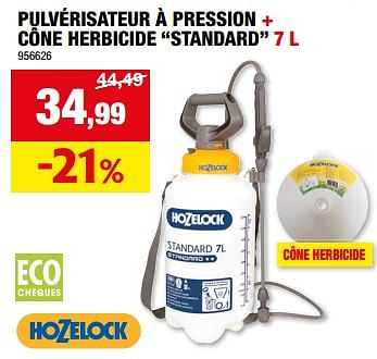 Promotions Pulvérisateur à pression + cône herbicide standard - Hozelock - Valide de 20/03/2024 à 31/03/2024 chez Hubo