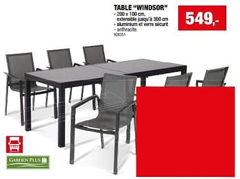 Promoties Table windsor - Garden Plus  - Geldig van 20/03/2024 tot 31/03/2024 bij Hubo