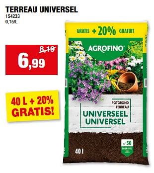 Promoties Terreau universel - Agrofino - Geldig van 20/03/2024 tot 31/03/2024 bij Hubo