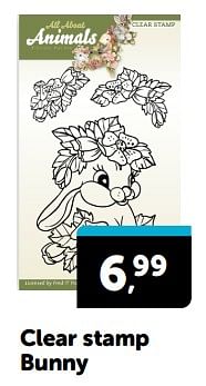 Promotions Clear stamp bunny - Produit Maison - Boekenvoordeel - Valide de 23/03/2024 à 31/03/2024 chez BoekenVoordeel