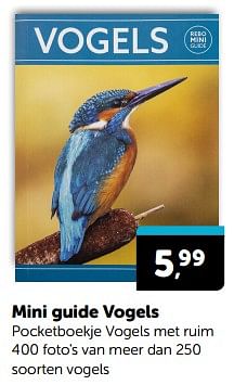 Promotions Mini guide vogels - Produit Maison - Boekenvoordeel - Valide de 23/03/2024 à 31/03/2024 chez BoekenVoordeel