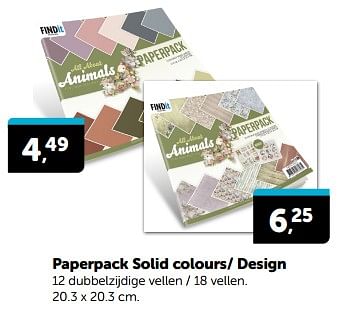 Promoties Paperpack solid colours design - Huismerk - Boekenvoordeel - Geldig van 23/03/2024 tot 31/03/2024 bij BoekenVoordeel