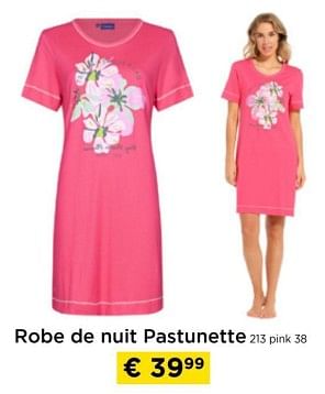 Promotions Robe de nuit pastunette 213 pink 38 - Pastunette - Valide de 01/03/2024 à 31/03/2024 chez Molecule