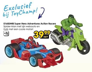 Promoties Super hero adventures action racers - Hasbro - Geldig van 16/03/2024 tot 14/04/2024 bij ToyChamp