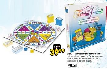 Promoties Trivial pursuit familie editie - Hasbro - Geldig van 16/03/2024 tot 14/04/2024 bij ToyChamp