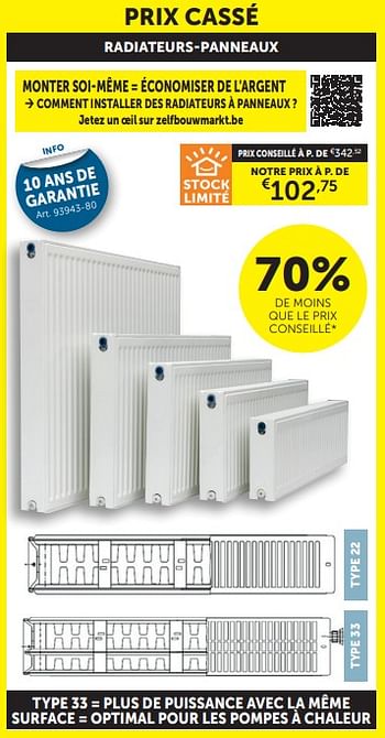 Promoties Beauheat radiateurs-panneaux - Beauheat - Geldig van 26/03/2024 tot 01/04/2024 bij Zelfbouwmarkt