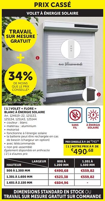 Promotions Volet flore blanc à énergie solaire - Produit maison - Zelfbouwmarkt - Valide de 26/03/2024 à 01/04/2024 chez Zelfbouwmarkt