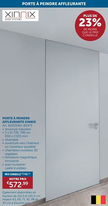 Promoties Porte à peindre affleurante xinnix - Xinnix - Geldig van 26/03/2024 tot 01/04/2024 bij Zelfbouwmarkt