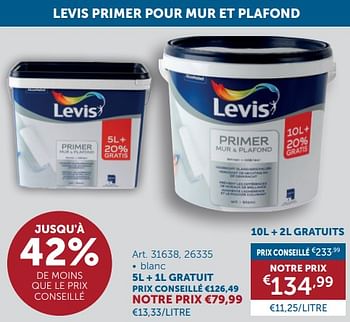 Promoties Levis primer pour mur et plafond - Levis - Geldig van 26/03/2024 tot 01/04/2024 bij Zelfbouwmarkt