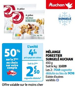 Promotions Mélange forestier surgelé auchan - Produit Maison - Auchan Ronq - Valide de 26/03/2024 à 01/04/2024 chez Auchan Ronq