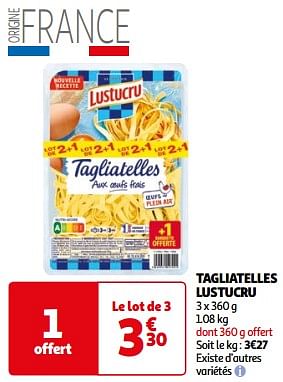 Promoties Tagliatelles lustucru - Lustucru - Geldig van 26/03/2024 tot 01/04/2024 bij Auchan