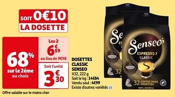 Promoties Dosettes classic senseo - Douwe Egberts - Geldig van 26/03/2024 tot 01/04/2024 bij Auchan