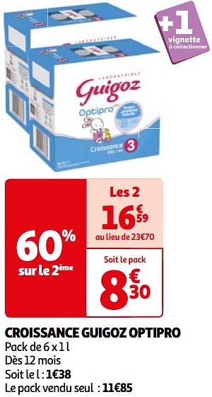 Promoties Croissance guigoz optipro - guigoz - Geldig van 26/03/2024 tot 01/04/2024 bij Auchan
