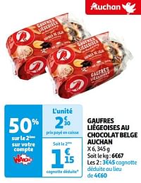 Gaufres liégeoises au chocolat belge auchan-Huismerk - Auchan