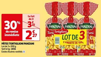 Promoties Pâtes tortiglioni panzani - Panzani - Geldig van 26/03/2024 tot 01/04/2024 bij Auchan