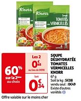 Promoties Soupe déshydratée tomates vermicelles knorr - Knorr - Geldig van 26/03/2024 tot 01/04/2024 bij Auchan