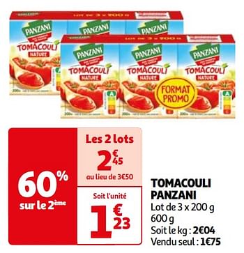 Promoties Tomacouli panzani - Panzani - Geldig van 26/03/2024 tot 01/04/2024 bij Auchan